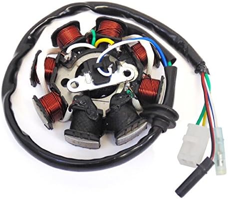 Magneto STATOR 8 Coil Pole Compatible with GY6 49cc 50cc 80cc 125cc 150cc139QMB 147QMD 152QMI 157QMJ Engine, Scooter ATV JONWAY Lance ZNEN TAOTAO ROKETA - 4 Wires