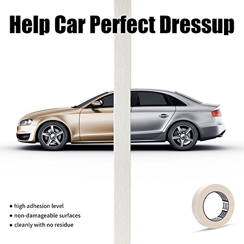 Masking Tape General Purpose Using - 0.94 Inch 55 Yard 6 Rolls Packed White Paint Masking Tape for Automotive Paint Protection/Labeling