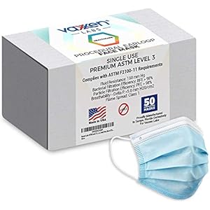 ASTM Level 3 Procedural Face Masks (Box of 50) – Adult Size L/XL – Made in USA