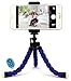 Bastex Universal Compact Flexible Octopus Style Blue Tripod Stand Holder/Mount with Adapter for Smartphone / GoPro Hero All Versions - Includes Remote