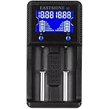 Universal Battery Charger, EASTSHINE S2 LCD Display Speedy Smart Charger for Rechargeable Batteries Ni-MH Ni-Cd AA AAA Li-ion LiFePO4 IMR 10440 14500 16340 18650 RCR123 26650