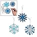 Paper Blue Magic Color Scratch Snowflake Christmas Ornaments - 24 Pieces