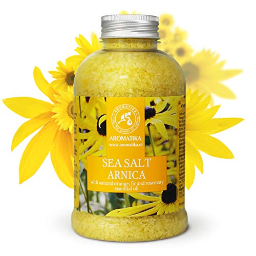 Arnica Bath Salts 21.16 Ounces – 100% Natural Rosemary Orange and Fir Essential Oils – Sea Salt Arnica 600g – Best for Bath – Good Sleep – Relaxing – Body Care – Beauty
