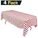 AB Volts Checkered Red & White Plastic Tablecloth - 54