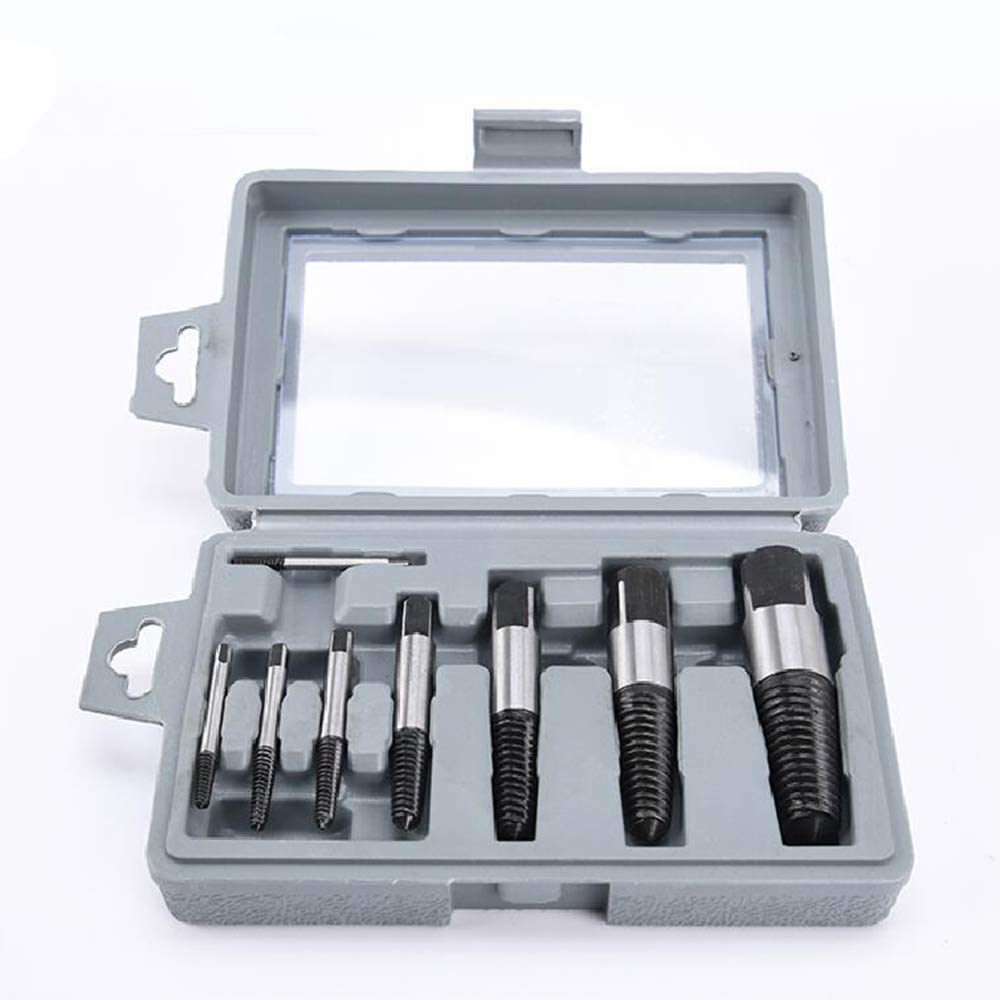 Loboo Idea 8-Piece Screw Extractor Set, Damaged Screw & Broken Bolt Remover Set (8 Pieces)