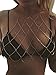 Glamaker Women's Sexy Halter Neck Mesh Body Jewelry Chain Bikini Bra Necklaces Backless Gold