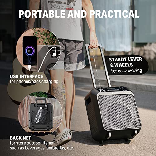 Donner Portable Bluetooth Speaker, PA System Subwoofer for Christmas