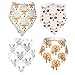 Stadela Baby Adjustable Bandana Drool Bibs for Drooling and Teething Nursery Burp Cloths 4 Pack Unisex Baby Shower Gift Set for Girl and Boy – Woodland Adventure Forest Animal Fox Deer Raccoon Tree