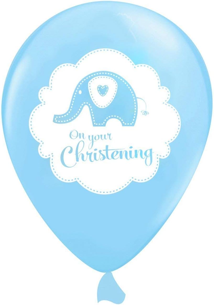 Creative Party Blue Christening Party Balloons, 6 Christening Balloons, Blue Balloons, Christening Decorations for girls and boys RB201