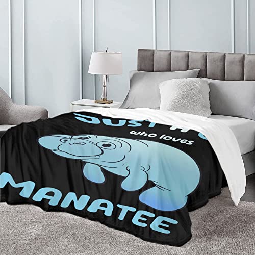 Manatee Lover Flannel Blanket-Just A Girl Manatees Underwater Sea Animal Soft Lightweight Capybara Blankets for Sofa Bed Polyester Throw Warm Blanket Gift for Girl Women(40\'\'x50\'\'for Kids/Children)