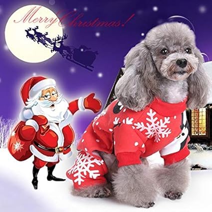 Idepet Noël Chat Vêtements Pour Chiens Vêtements Flocon De Neige Chiot à Capuche Chien Manteau Chandail Pull Costume Pour Animaux Pour Petit Moyen