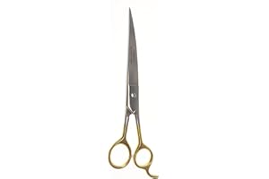TAMSCO Barber Shear 8-Inch Curved Blade Stainless Steel Ice Tempered Beveled Edge Curved