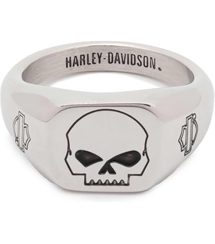 Amazon.com: Harley-Davidson Men's Deadlock Skull Band Ring