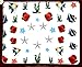 Fun in the Sun Beach Theme Nail Art 3D Stickers Decals Variety Pack of 3 /Palm Tree, Star Fish, Yacht, Stars, Flip Flop, Fish/ With Flower Stickers
