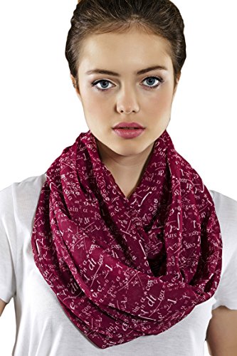 Etwoa's Claret Red Mathematics Infinity Scarf Circle Geek Scarf