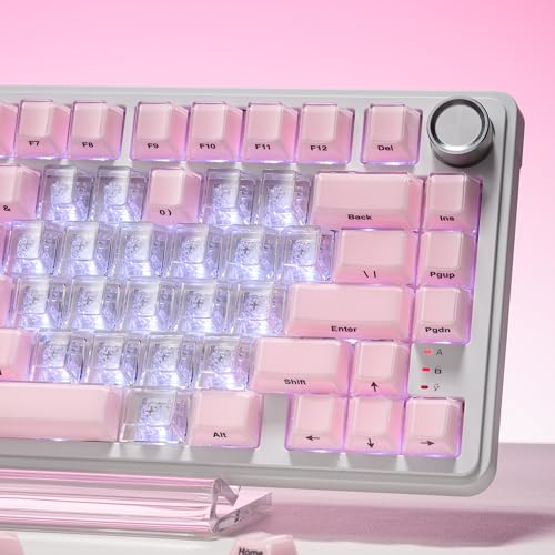 XVX Crystal Jelly Keycaps 75 Percent Pink