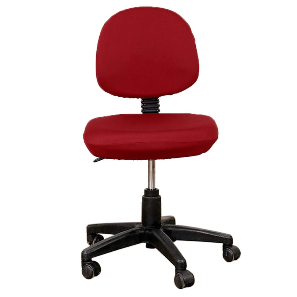 TOPINCN Office Computer Chair Covers, Split Stretchable Seat Cover Universal Split Rotating Swivel Chair Slipcover Protector 2 Piece, Office Chair Backrest Cover Rotating Chair Seat Cover (Red)