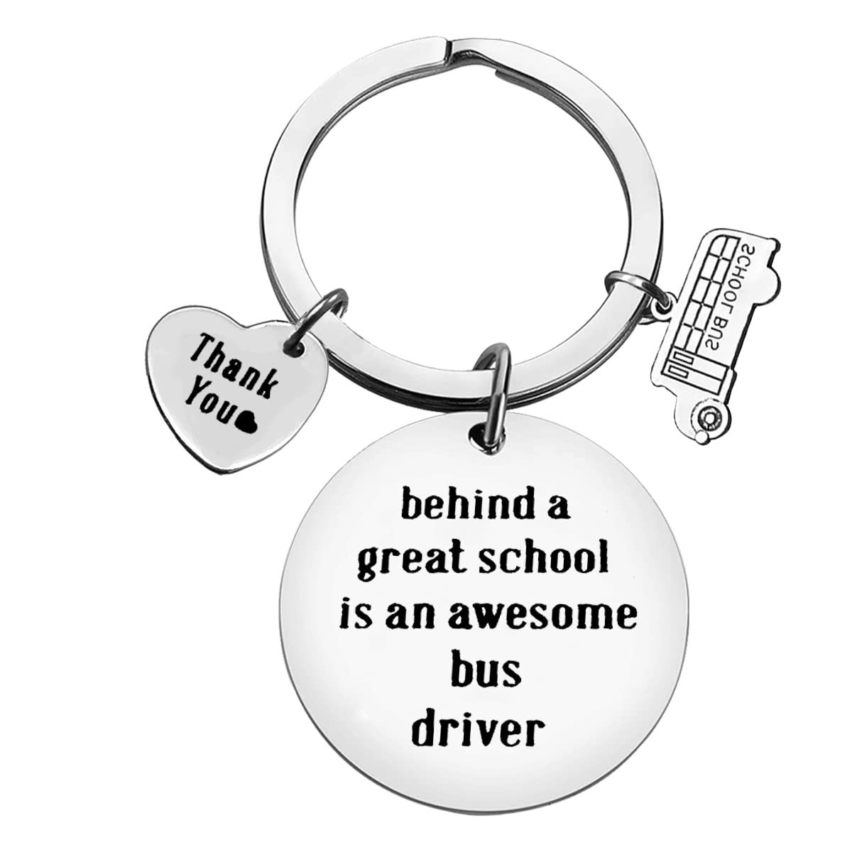 Ximalun Bus Driver Keyring School Bus Driver Appreciation Gifts Behind A Great School is an Awesome Bus Driver Keyring Christmas Birthday Gifts Back to School Gifts Thank You Gifts for Bus Driver