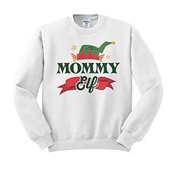 TeesAndTankYou Mommy Elf Christmas Sweatshirt