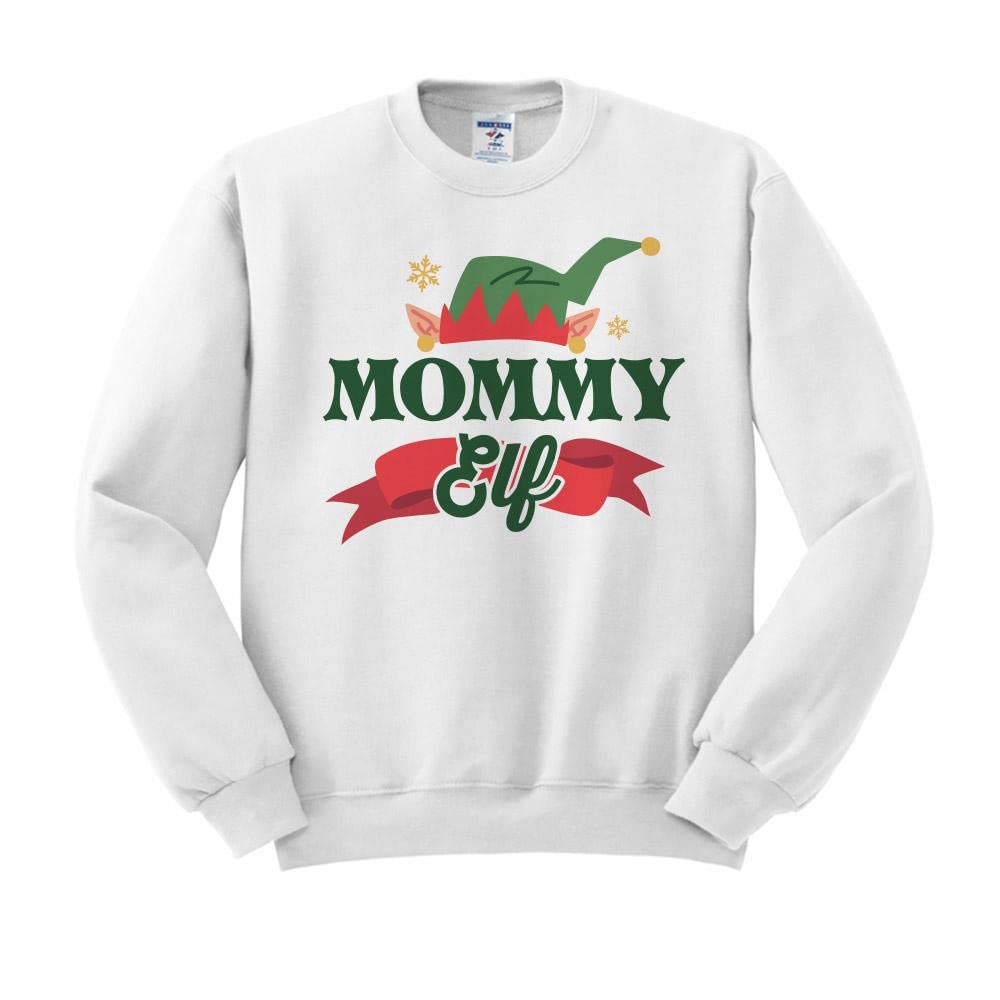 TeesAndTankYou Mommy Elf Christmas Sweatshirt