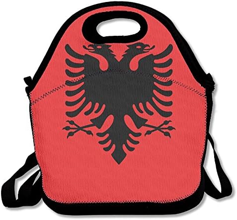 CUAJHa Flag Of Albania Lunch Tote Bag Bags Awesome Lunch Handbag Lunchbox Box For School Work Outdoor