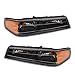 Brock Replacement Driver and Passenger Set Park Signal Front Marker Lights w/Black Bezels Compatible with 2004-2012 Colorado Canyon Pickup Truck