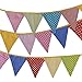 TINKSKY Bunting Banners Flags for Wedding Birthday Party-Dot Grid Pattern,11pcs (Random Color)