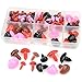 TOVOT 100 PCS 8mm-19.5mm 4 Colors Plastic Safety Nose D-Type Nose for Teddy Bear Doll DIY Making (Black & Brown & Red & Pink)