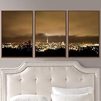 3 Piece Framed Canvas Wall Art City Illuminations Canvas Prints Home Artwork Decoration for Living Room,Bedroom - 16