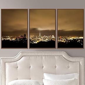 signwin 3 Piece Framed Canvas Wall Art City...