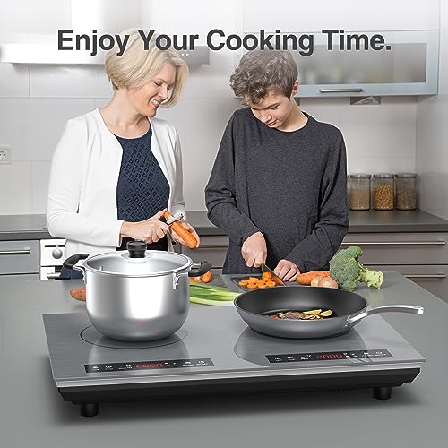 VBGK Double Induction Cooktop, 24 inch 4000W Electric cooktop with hot