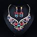 Hamer Collar Costume Jewelry Crystal Choker Pendant Statement Chain Charm Necklace and Earrings Sets Women (3#)