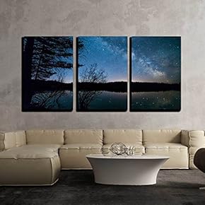 Milky Way with Trees x3 Panels