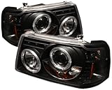 Spyder Auto PRO-YD-FR01-1PC-HL-BK Ford Ranger Black Halo LED Projector Headlight with Replaceable LEDs