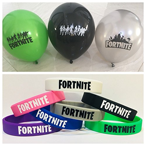 FORTNITE PARTY 12 BALLOONS 10 BRACELETS PARTY FAVORS SUPPLIES VIDEO GAME