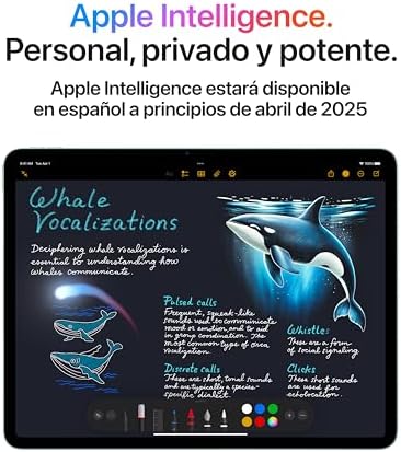 iPad Air de 11 polegadas com chip M3 concebido para Apple Intelligence, ecrã líquido retina, 512GB, câmara frontal/traseira de 12MP, Wi-Fi 6E, redes 5G, Touch ID — cinzento espacial