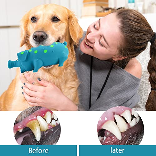 POPLAY Squeaky Pig Dog Toys, Blue Latex Grunting Pig Dog Toy, Anxiety Relief for Dog Puppy Chew Toys,Dog Squeeze Toy