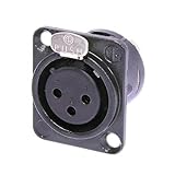 Neutrik NC3FD-L-BAG-1 3-pin XLR female panel connector, black