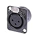 Neutrik NC3FD-L-BAG-1 3-pin XLR female panel connector, black