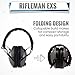 Rifleman EXS Electronic Hearing Protection for Shooting - Adjustable Folding Low Profile Design