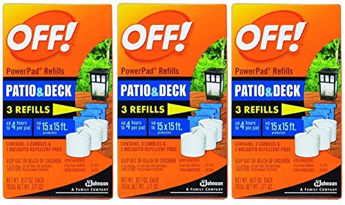 OFF! Lamp / Lantern Powerpad Refills - Patio & Deck Mosquito Repellent - 3 Refills Per Package - Pack of 3