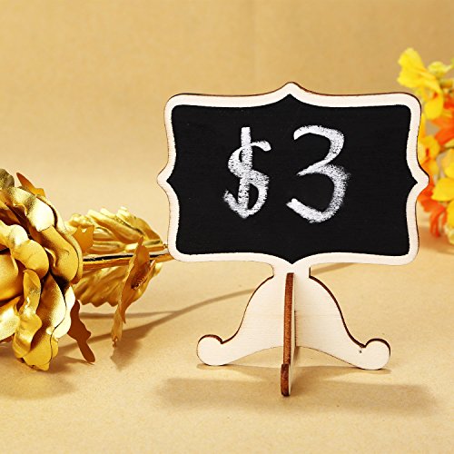 image for Pangda 20 Sets Mini Chalkboard Small Blackboard Card with Wooden Frame