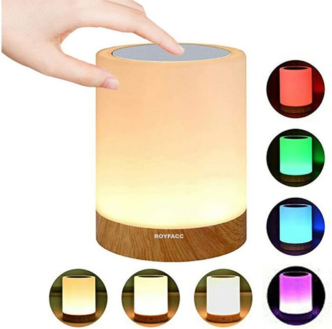 ROYFACC Night Light Touch Sensor Lamp Bedside Table Lamp for Kids