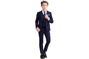 YAVAKOOR Boys Suits 5 Piece Slim Fit Suit for Kids Formal Ring Bearer Suits