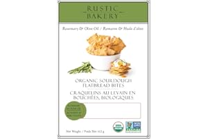 Rustic Bakery Sourdough Flatbread Bites - Rosemary and Olive Oil, 112 Grams (Pack of 1)