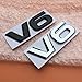 DSYCAR Metal V6 Emblem Fender Trunk Badge Sticker Decal for Car Decoration (Black)