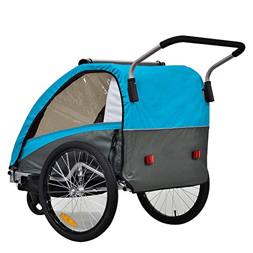 Veelar Sports Suspension Bike Trailer & Stroller 2 in 1 Double Seat for