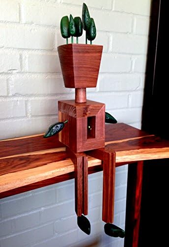Mr. Walnut | Abstract Wood Sculpture of Sitting Man Made From Walnut