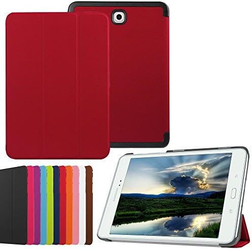 Samsung Galaxy Tab S2 8.0 Smart Shell Case -Vangoog Ultra Slim Lightweight Stand Cover with Auto Sleep/Wake Feature for 2015 Galaxy Tab S2 Tablet(Wi-Fi SM-T710 / LTE SM-T715),Red