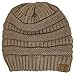 C.C Thick Slouchy Knit Unisex Beanie Cap Hat,One Size,Taupe